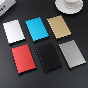 Portable Business Card Holder Slim Card <b>Wallet</b> <b>Metal</b> Case Pocket Business Card Protector - Product Image 2