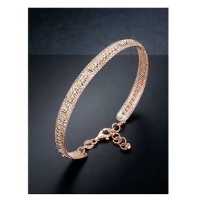 Xinfly Brazalete de Oro Puro de 18K con Cable Trenzado, 5.8mm, Hueco, Delgado, con Cuentas Láser, Antideslustre, Tres Colores, Última Colección, Regalos para Fiestas y Bodas - Product Image 2