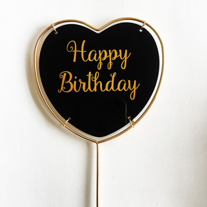 Forniture per la cottura a caldo inserimento acrilico quadrato rotondo <span class=keywords><strong>auguri</strong></span> di <span class=keywords><strong>buon</strong></span> <span class=keywords><strong>compleanno</strong></span> Cake Toppers - Product Image 5