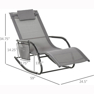 <span class=keywords><strong>Chaise</strong></span> <span class=keywords><strong>longue</strong></span> d'usine <span class=keywords><strong>de</strong></span> <span class=keywords><strong>chaise</strong></span> <span class=keywords><strong>de</strong></span> salon à bascule inclinable imperméable Teslin <span class=keywords><strong>de</strong></span> vente en gros à chaud avec oreiller - Product Image 2