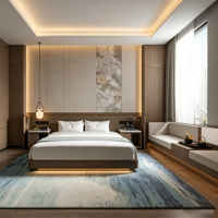 Ensemble de meubles de chambre à coucher en bois de chêne massif moderne, résistant à l'eau, pour appartements