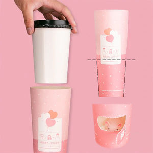 Commercio all'ingrosso usa e getta 450ml 650ml sorpresa mistero scatola cieca grande carta caffè regalo disegnare tazze con coperchio - Product Image 2