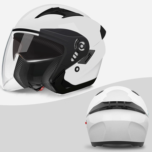 TOOP DOT Cascos de media cara estándar Motocicleta con doble visera Forro lavable Logotipo personalizado Cascos de motor de cara abierta - Product Image 4