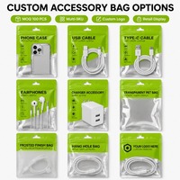 Sacs Ziplock en PET Brillant Personnalisés avec Logo pour Emballage de Coques de Téléphone Portable et Câbles, Fermeture Refermable – Vente en Gros