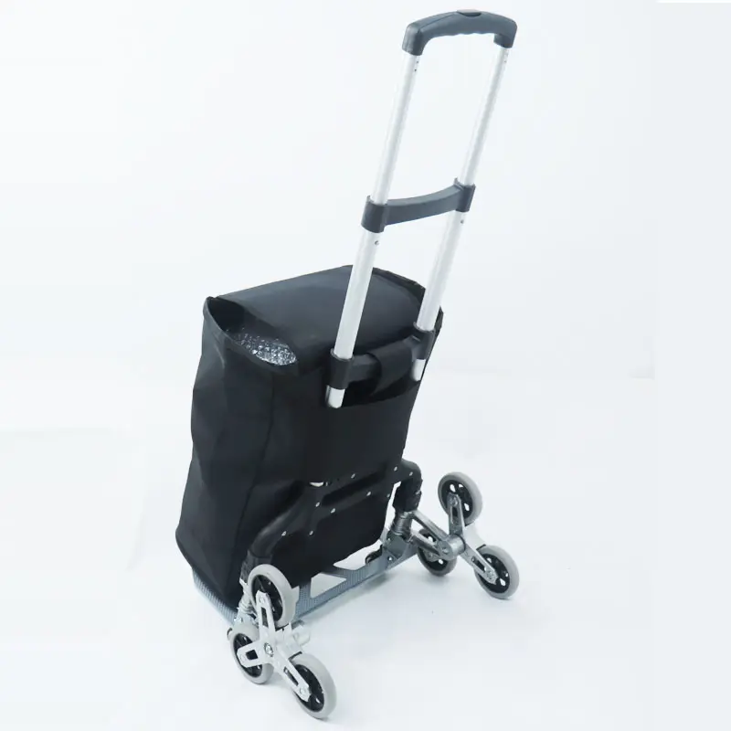 Carrito de compras de aluminio, carro de transporte de mano plegable, fácil de llevar