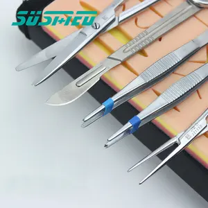 Chinesische Fabrik Bestseller Surgical Training Naht-Kit mit großem Ledertasche Naht-Übungs-Kit-Set