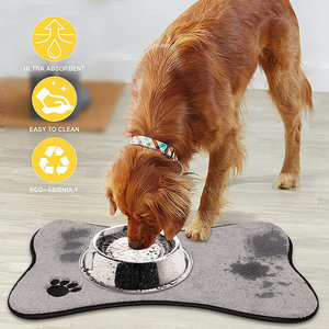 Oval geformte Luxus moderne weiche wasserdichte rutsch feste Mikrofaser-Haustiers chale für Katzen und Hunde Futter-und Wasserschalen - Product Image 6