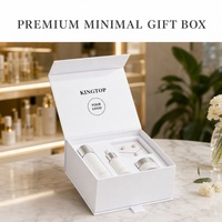 Boîte cadeau rigide personnalisée avec impression pour cosmétiques et bijoux de luxe, fermeture magnétique, pliable, blanc et noir, minimaliste, vente en gros, directement de l'usine