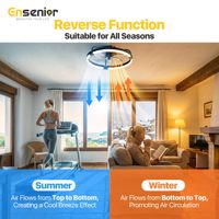 Ventilateur de plafond à profil bas de 20 pouces avec lumières et télécommande, ventilateur de plafond encastré noir avec commande par application, 2200 CFM pour chambre à coucher