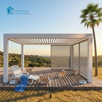 Pergola en aluminium Sweet Home avec toit rétractable motorisé à lames orientables, imperméable et écologique pour l'extérieur