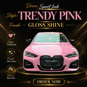 Film de protection automobile en PVC rose brillant de qualité supérieure 1,52*17m, facile à appliquer, sans bulles, film de protection automobile personnalisé imprimé - Product Image 2