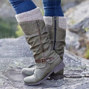 Bottines en cuir de veau pour femmes, taille plus, automne et hiver, style européen et américain - Product Image 4