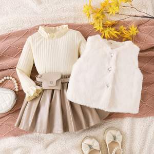 Gilet pour filles, style décontracté, uni, hiver 2025, nouveau, style enfant, petit parfum, respirant, polyester/coton - Product Image 2