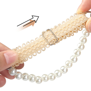 Sangle de fixation élastique en dentelle perlée pour chaussures, sans installation, anti-dérapement du talon, boucle amovible, pour mules et sandales à talons hauts - Product Image 5