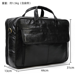 Mùa đông nam da cặp kinh doanh cổ điển Túi xách lớp đầu tiên da Một Vai Crossbody Túi máy tính <span class=keywords><strong>2025</strong></span> - Product Image 2