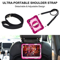 Étui pour tablette en silicone et polycarbonate durable pour iPad Mini 6 Mini 7 8,3 pouces avec sangle de main et bandoulière