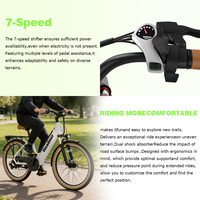Bicicleta Eléctrica Urbana de 26 Pulgadas, 48V, con Marco Bajo, para Adultos y Mujeres, en Oferta en Almacén Europeo