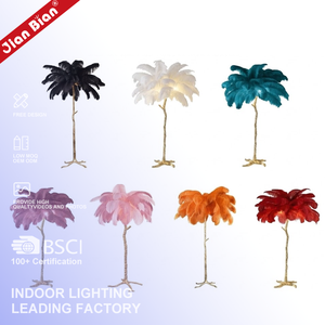 Décoration intérieure moderne nordique canapé chambre salon maison lumière support lampe debout LED luxe <span class=keywords><strong>plume</strong></span> d'autruche lampadaire lumière - Product Image 1