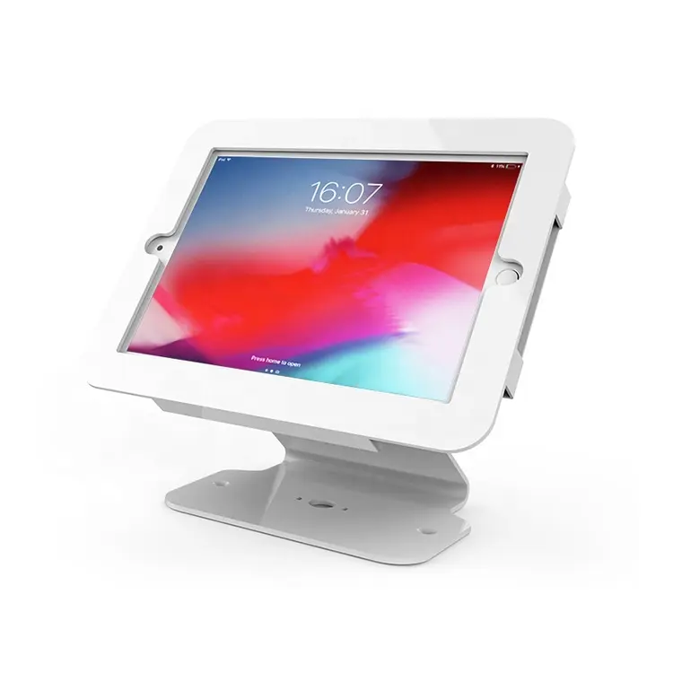SC-1101 trắng 360 độ xoay chống trộm vít khóa máy tính bảng hiển thị đứng cho iPad 9.7"