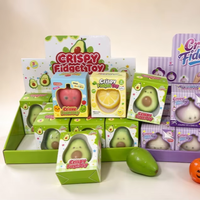 Jouet Squishy en Mousse PU à Rebond Lent, Forme Fruit Croustillant, Anti-Stress Sensoriel, Boîte de Présentation, Vente en Gros
