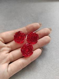 100 pièces de fleurs en résine dorée scintillante de 18 mm, à dos plat, roses, embellissements, cabochons, bricolage, scrapbooking, fabrication de cartes - Product Image 2