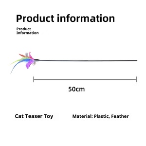 Umweltfreundliches Katzenspielzeug aus Kunststoff mit Glocke, Bunten Federn und Minzduft, IP67 Wasserdicht, Selbstzerstörendes Design für Katzen - Haustierzubehör - Product Image 1