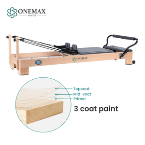 Reformer de Pilates ONEMAX de Madera de Arce Sólido, Carga Máxima de 200 kg, <span class=keywords><strong>Base</strong></span> Antideslizante de Alta Fricción, Silencioso, con Accesorios Completos, Cama de Pilates de Madera - Product Image 4