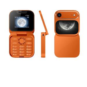 <span class=keywords><strong>โทร</strong></span>ศัพท์มือถือแบบพับได้ ดีไซน์คลาสสิก สีส้ม รองรับสองซิม ใช้สำรองและพกพาสะดวก - Product Image 5