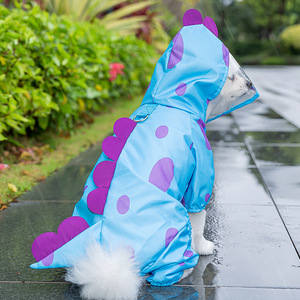 เสื้อกันฝนสุนัขสีฟ้าแบบสี่ขา ขนาดกลาง กันน้ำ สำหรับเดินทาง ไซส์สากล - Product Image 2