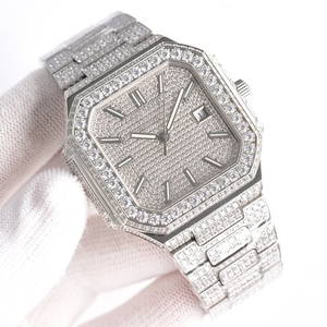 Reloj de Hombre de Lujo con Esfera Cuadrada y Diamantes, con Indicador de Fecha, Movimiento Mecánico, Reserva de Energía, Correa de 22 mm, Resistente al Agua - Product Image 5