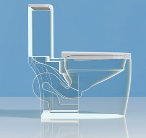 WC monobloc en céramique à siphonique, à poser au sol, pour salle de bain - Product Image 4