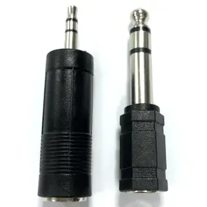 Conector de audio/vídeo - macho de 6,35 mm a hembra RCA, negro, ideal para interconexiones, con buena calidad de sonido y - Product Image 1