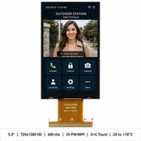 Modul LCD TFT IPS 5.0 Inci 720x1280 Terintegrasi untuk Kontrol Akses Cerdas Luar Ruangan 600nits Terbaca di Bawah Sinar Matahari MIPI 35 PIN Vertikal