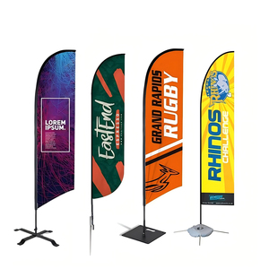 Drapeau plume personnalisé avec logo imprimé pour <span class=keywords><strong>agence</strong></span> immobilière, bannière publicitaire extérieure double face pour open house - Product Image 1