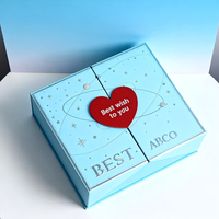 Délicat Flip Top Double-Porte Pliant Boîte Cadeau Bronzage Carton Coeur Bonbons Boîtes De Mariage Fête D'anniversaire Cadeau Emballage Cas