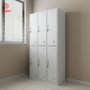 Armario de metal de estilo moderno para guardar ropa y zapatos, armario escolar de 6 puertas - Product Image 1