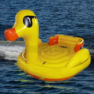 Flotador inflable personalizado, pequeño pato amarillo para balsa inflable de amazon, isla flotante de pvc para niños y adultos