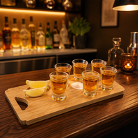 Plateau à shots en bois pour whisky, cadeau pour hommes, 45 cm x 6 cm
