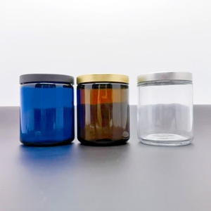 Bocaux étanches à l'air bleu cobalt de 8oz contenants cosmétiques bleus givrés étanches complètent le bocal en verre avec capuchon en métal Protection UV - Product Image 3