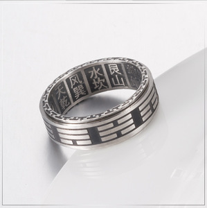 Le style rétro <span class=keywords><strong>tai</strong></span> <span class=keywords><strong>chi</strong></span> en acier inoxydable anneau rotatif anneau méditation pour soulager l'anxiété personnalité niche main bijoux spot qui - Product Image 3