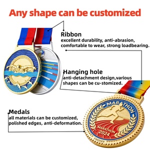 Medallas Personalizadas de Esmalte Suave en Oro, Plata y Bronce; Medallas Deportivas Metálicas con Acabado OEM/ODM; Fabricante Ofrece Diseño Gratuito - Product Image 4