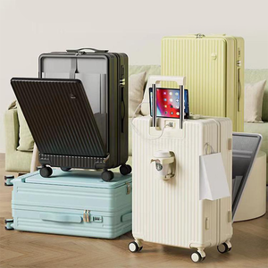 <span class=keywords><strong>Valise</strong></span> de voyage d'affaires longue distance 20'' Bagage cabine avec <span class=keywords><strong>porte</strong></span>-gobelet Port de charge USB Ouverture frontale <span class=keywords><strong>Valise</strong></span> à roulettes - Product Image 6