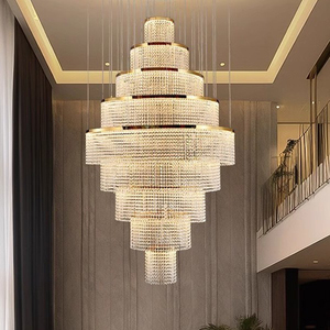 Grande Lampadario Personalizzato di Lusso con Cristalli a Goccia <span class=keywords><strong>per</strong></span> Illuminazione di Hotel, Sale, Scale, Ingressi e Grandi Spazi - Product Image 3