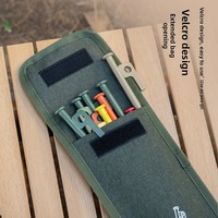Grand sac de rangement pour piquets de tente en tissu Oxford vert olive avec cordon de serrage, organisateur portable multi-tailles pour accessoires de camping
