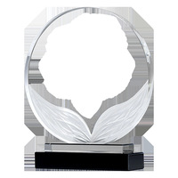Trophée en cristal transparent écologique, à succès, avec impression typographique, gravure et design lumineux créatif pour