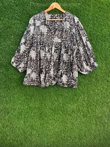 Tunique en coton à imprimé floral : Mini-robe à col profond - Product Image 3