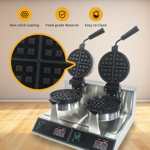 CPVKRY - Máquina para Hacer Waffles Belgas <span class=keywords><strong>de</strong></span> Doble Cabezal, 2400W, Acero Inoxidable, Control Táctil, Temporizador, 8-9 Moldes, Compatible con 110V/220V, Nueva - Product Image 3