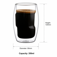 Verres à café à double paroi épais et transparents, résistants à la chaleur, pour cappuccino, latte, thé, jus, lait