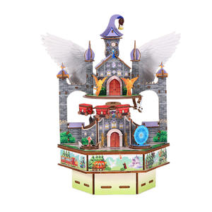 Nouveauté transfrontalière : Ensemble de blocs de construction DIY pour boîte à musique artisanale Château de glace Rêve de la ville, modèle d'assemblage pour anniversaire et ornement - Product Image 5