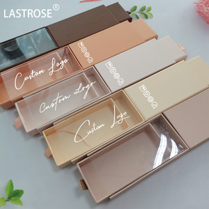 Expo deals lashbox Custom Eyelashes box packaging private label lashes case wholesale Nude Pink Eyelash Packaging Box